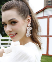 Load image into Gallery viewer, Boho White Graphic Rice Ball Drop Earrings