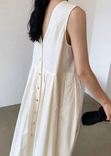 Load image into Gallery viewer, Boutique Apricot V Neck Button Cotton Long Dresses Summer