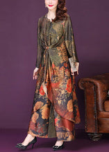 Load image into Gallery viewer, Boutique Asymmetrical Design Wrinkled Print Silk Two Pieces Set Summer