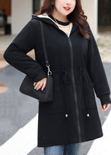 Load image into Gallery viewer, Boutique Black Cinched Pockets Warm Fleece Jackets Winter