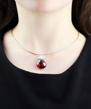 Load image into Gallery viewer, Boutique Pomegranate Red Sterling Silver Chalcedony Money Bag Pendant Necklace