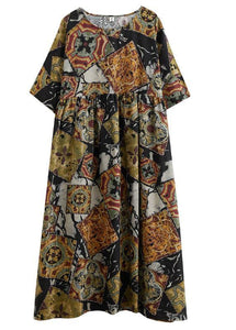 Boutique Print Summer Casual Half Sleeve Dresses