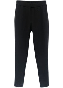 Casual Black Slim Fit Thick Warm Fleece Pants Winter