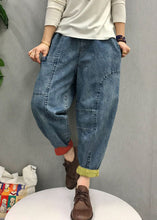 Load image into Gallery viewer, Casual Blue elastic waist Pockets denim Pants Spring