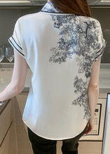 Load image into Gallery viewer, Casual Peter Pan Collar Print Bow Silk Shirts Summer