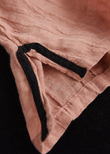 Load image into Gallery viewer, Casual Pink O-Neck Wrinkled side open Top Three Quarter sleeve