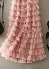 Load image into Gallery viewer, Casual Pink Ruffled Patchwork Tulle Skirt Spring