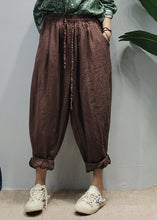 Load image into Gallery viewer, Casual Pink elastic waist drawstring Pockets Linen harem pants Spring