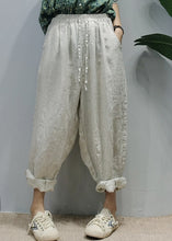 Load image into Gallery viewer, Casual Pink elastic waist drawstring Pockets Linen harem pants Spring