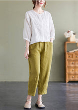 Load image into Gallery viewer, Casual White Embroideried Oversized Linen Shirt Summer