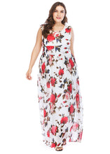 Load image into Gallery viewer, Casual White O-Neck Patchwork Print Long Dresses Summer