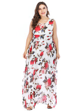 Load image into Gallery viewer, Casual White O-Neck Patchwork Print Long Dresses Summer