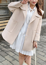 Load image into Gallery viewer, Chic Apricot Button Pockets Patchwork Woolen Coats Fall