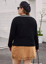 Load image into Gallery viewer, Chic Black V Neck Patchwork Solid Knit Sweaters Fall