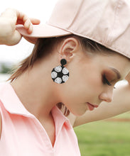 Load image into Gallery viewer, Chic Black White Hand Knitting Rice Ball Football Stud Earrings