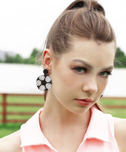 Load image into Gallery viewer, Chic Black White Hand Knitting Rice Ball Football Stud Earrings