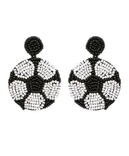 Load image into Gallery viewer, Chic Black White Hand Knitting Rice Ball Football Stud Earrings