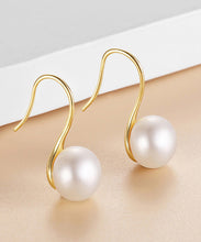 Load image into Gallery viewer, Chic Gold Silver Overgild Inlaid Pearl Hoop Earrings