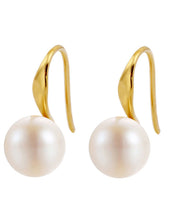 Load image into Gallery viewer, Chic Gold Silver Overgild Inlaid Pearl Hoop Earrings