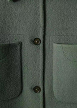 Load image into Gallery viewer, Chic Green Peter Pan Collar Button Pockets Patchwork Woolen Coats Fall