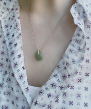 Load image into Gallery viewer, Chic Green Sterling Silver Inlaid Jade Pendant Necklace