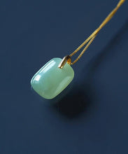 Load image into Gallery viewer, Chic Green Sterling Silver Inlaid Jade Pendant Necklace