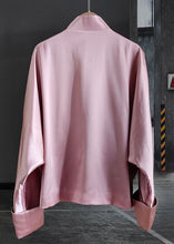 Load image into Gallery viewer, Chic Pink Embroideried Chinese Button Patchwork Silk Coat Spring