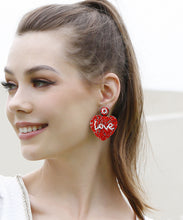 Load image into Gallery viewer, Chic Red Hand Knitting Rice Ball Love Stud Earrings