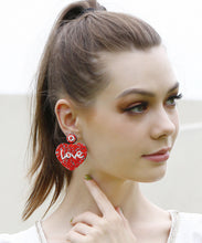 Load image into Gallery viewer, Chic Red Hand Knitting Rice Ball Love Stud Earrings