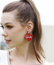 Load image into Gallery viewer, Chic Red Hand Knitting Rice Ball Love Stud Earrings