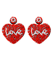 Load image into Gallery viewer, Chic Red Hand Knitting Rice Ball Love Stud Earrings