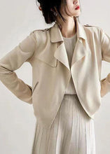 Load image into Gallery viewer, Chic White Peter Pan Collar Pockets Patchwork Cotton Jackets Fall