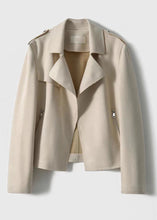 Load image into Gallery viewer, Chic White Peter Pan Collar Pockets Patchwork Cotton Jackets Fall