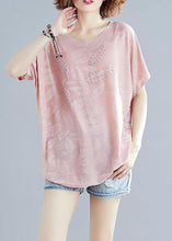 Load image into Gallery viewer, Chic o neck blended tunic top Tunic Tops pink tops summer