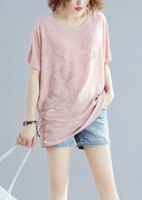 Load image into Gallery viewer, Chic o neck blended tunic top Tunic Tops pink tops summer