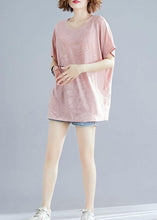 Load image into Gallery viewer, Chic o neck blended tunic top Tunic Tops pink tops summer