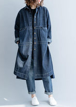 Load image into Gallery viewer, Chic side open Fine coats women denim blue loose jackets fall