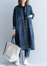 Load image into Gallery viewer, Chic side open Fine coats women denim blue loose jackets fall