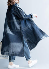 Load image into Gallery viewer, Chic side open Fine coats women denim blue loose jackets fall