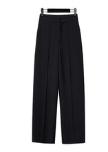 Load image into Gallery viewer, Classy Black Elastic Waist Draping Spandex Wide Leg Pants Fall