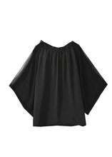 Load image into Gallery viewer, Classy Black Ruffled Patchwork Chiffon Shirts Bracelet Sleeve