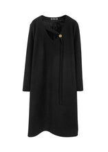 Load image into Gallery viewer, Classy Black V Neck Oversized Warm Fleece Dresses Fall