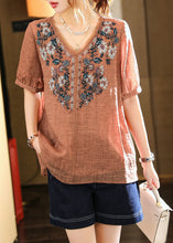 Load image into Gallery viewer, Classy Blue Embroideried Nail Bead Linen Blouse Two Piece Set Summer