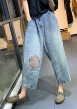 Load image into Gallery viewer, Classy Blue Patchwork High Waist Denim Crop Pants Summer