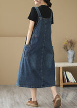 Load image into Gallery viewer, Classy Denim Blue Oversized Wrinkled Wrinkled Strap Dresses Summer