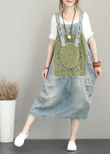 Load image into Gallery viewer, Classy Hole Spaghetti Strap Cotton tunic pattern Catwalk denim Dress