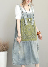 Load image into Gallery viewer, Classy Hole Spaghetti Strap Cotton tunic pattern Catwalk denim Dress