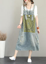 Load image into Gallery viewer, Classy Hole Spaghetti Strap Cotton tunic pattern Catwalk denim Dress