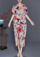 Load image into Gallery viewer, Classy Khaki Oversized Print Linen Two Piece Set Outfits Summer