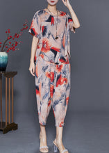 Load image into Gallery viewer, Classy Khaki Oversized Print Linen Two Piece Set Outfits Summer